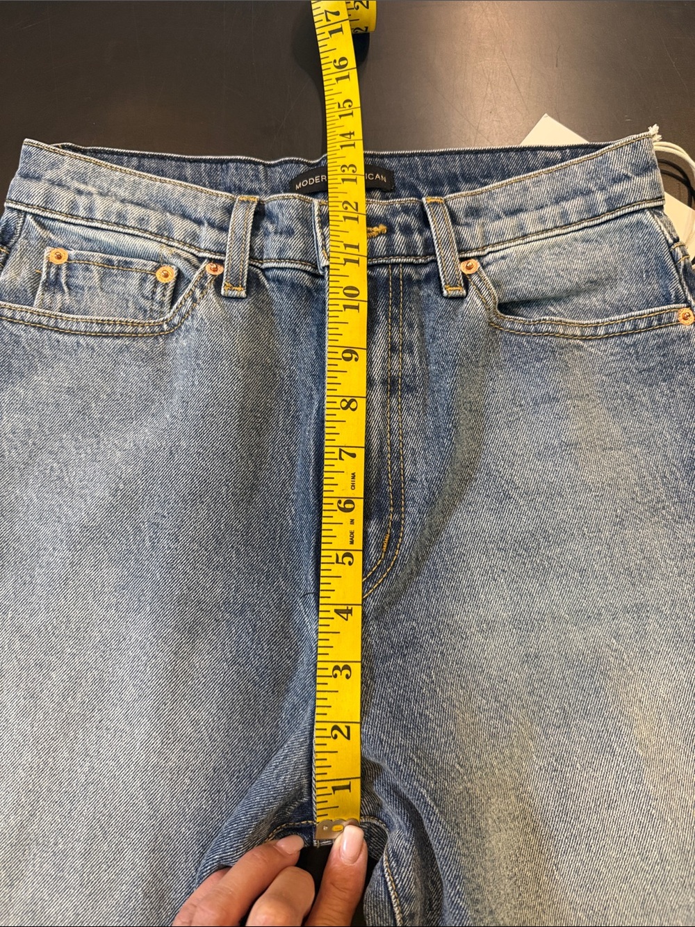 NWT Modern American High Rise Jackson The Dad Relaxed Straight Jean stereo blue - Picture 7 of 8